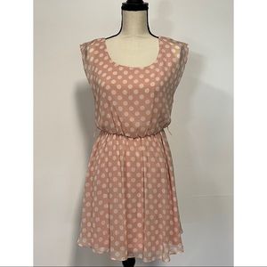 Iz Byer Sleeveless Polka Dot Mini Dress Pink Size S